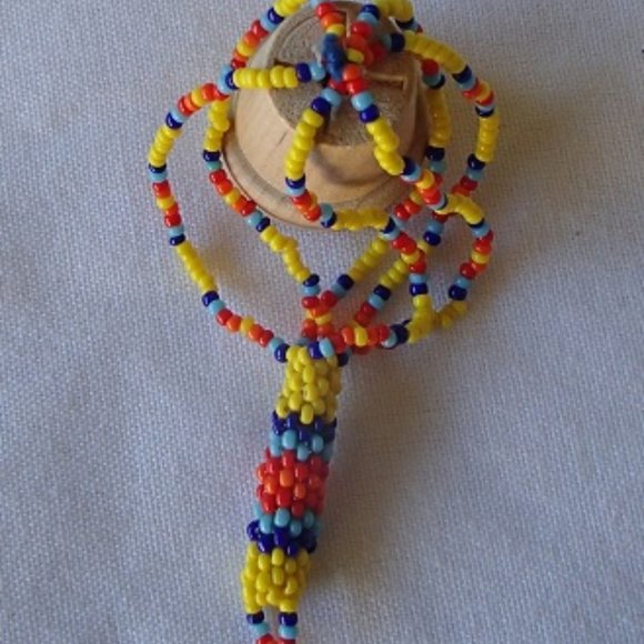 Doll House Miniature Unfinished Colorful Seed Bead Plant Hanger + Wood Pot DIY - Picture 6 of 12